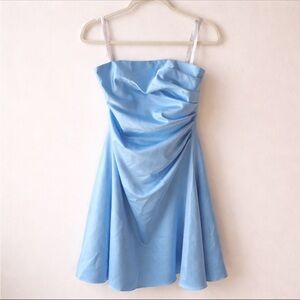 Alfred Angelo Size 4 Blue Jay Blue Satin Cocktail Dress